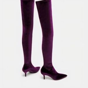 Zara Rich Purple Over-the-Knee Boots